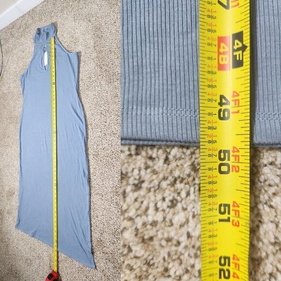 Wayf Mock Neck Midi Halter Dress Size XL Slate - Picture 7 of 13